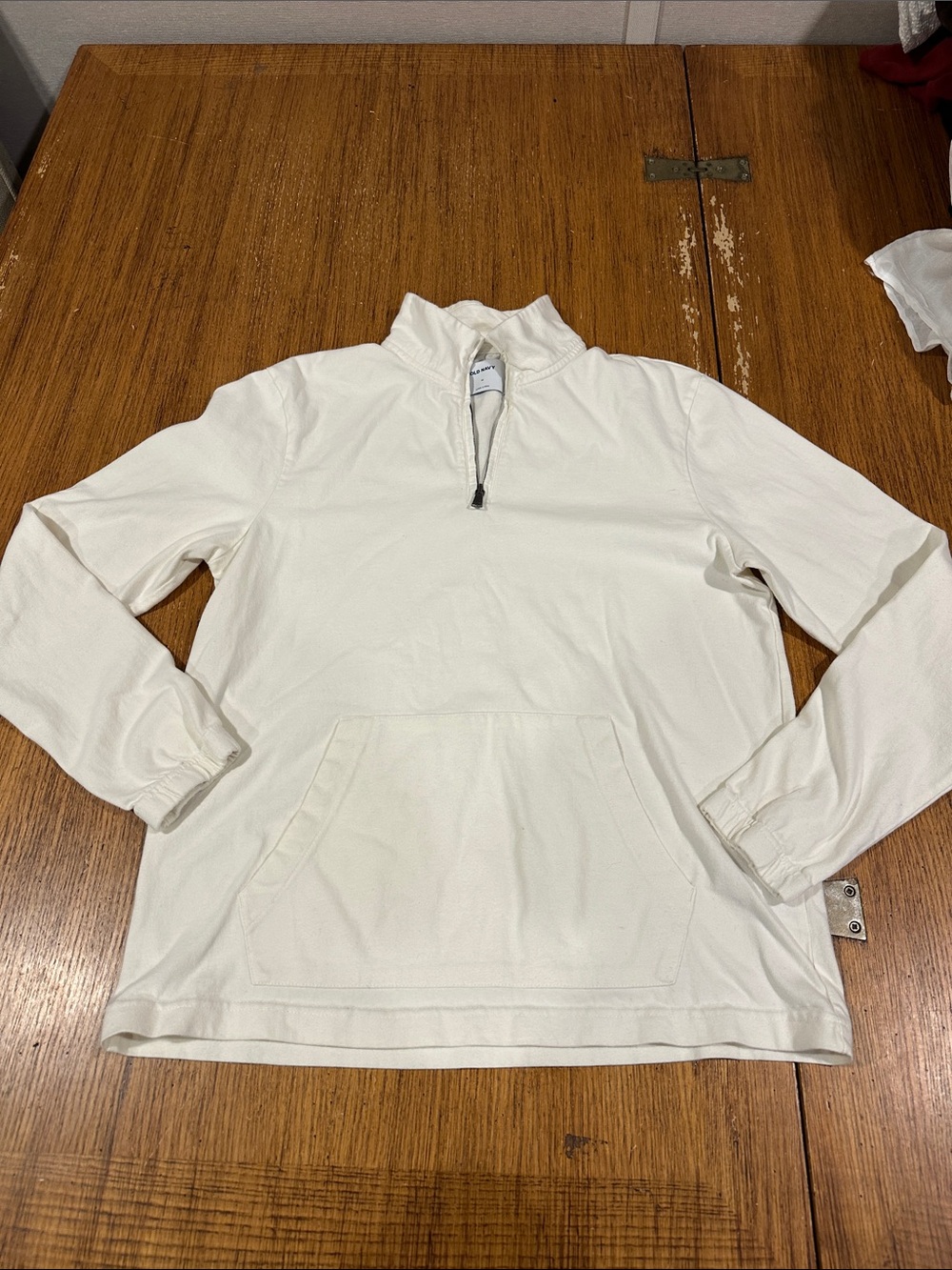 OLD NAVY Mens White Half Quarter Zip